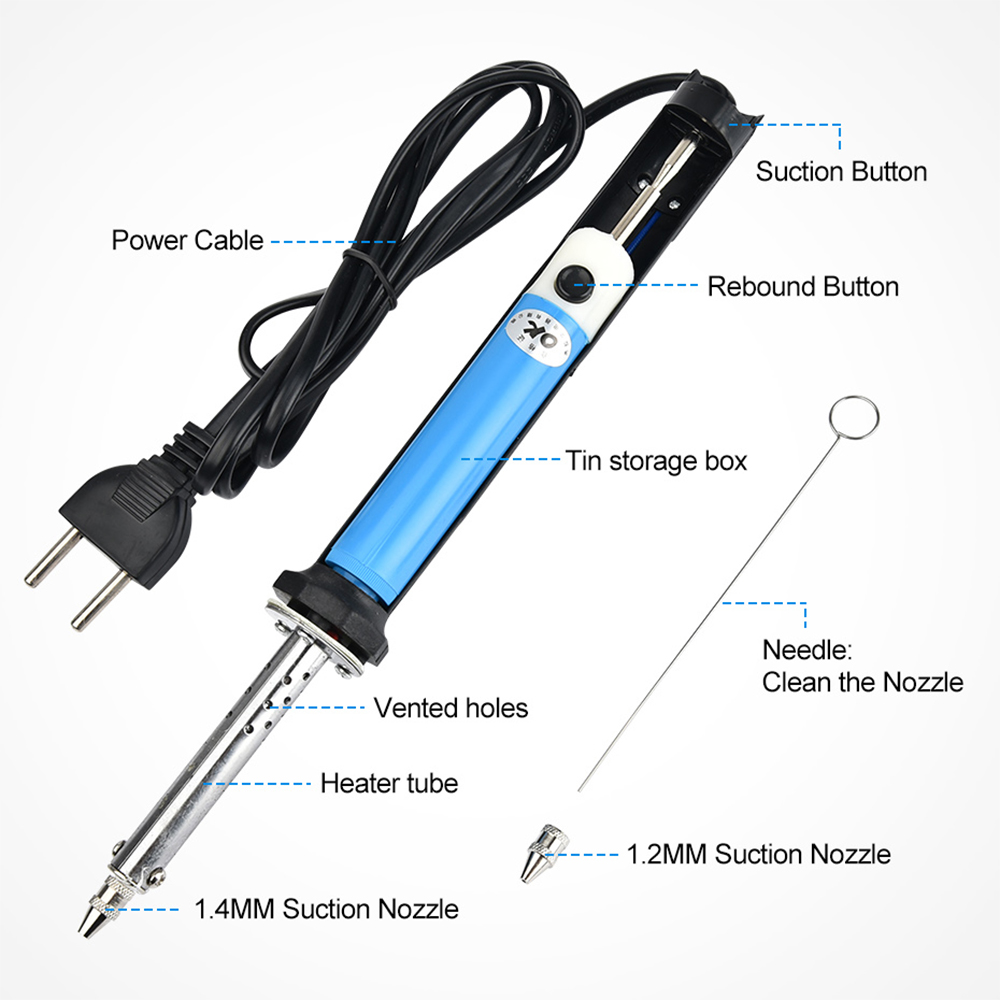 قلم شفط القصدير الكهربائي 110  - مراجعة Desoldering Pump Electric Vacuum Station وسعره